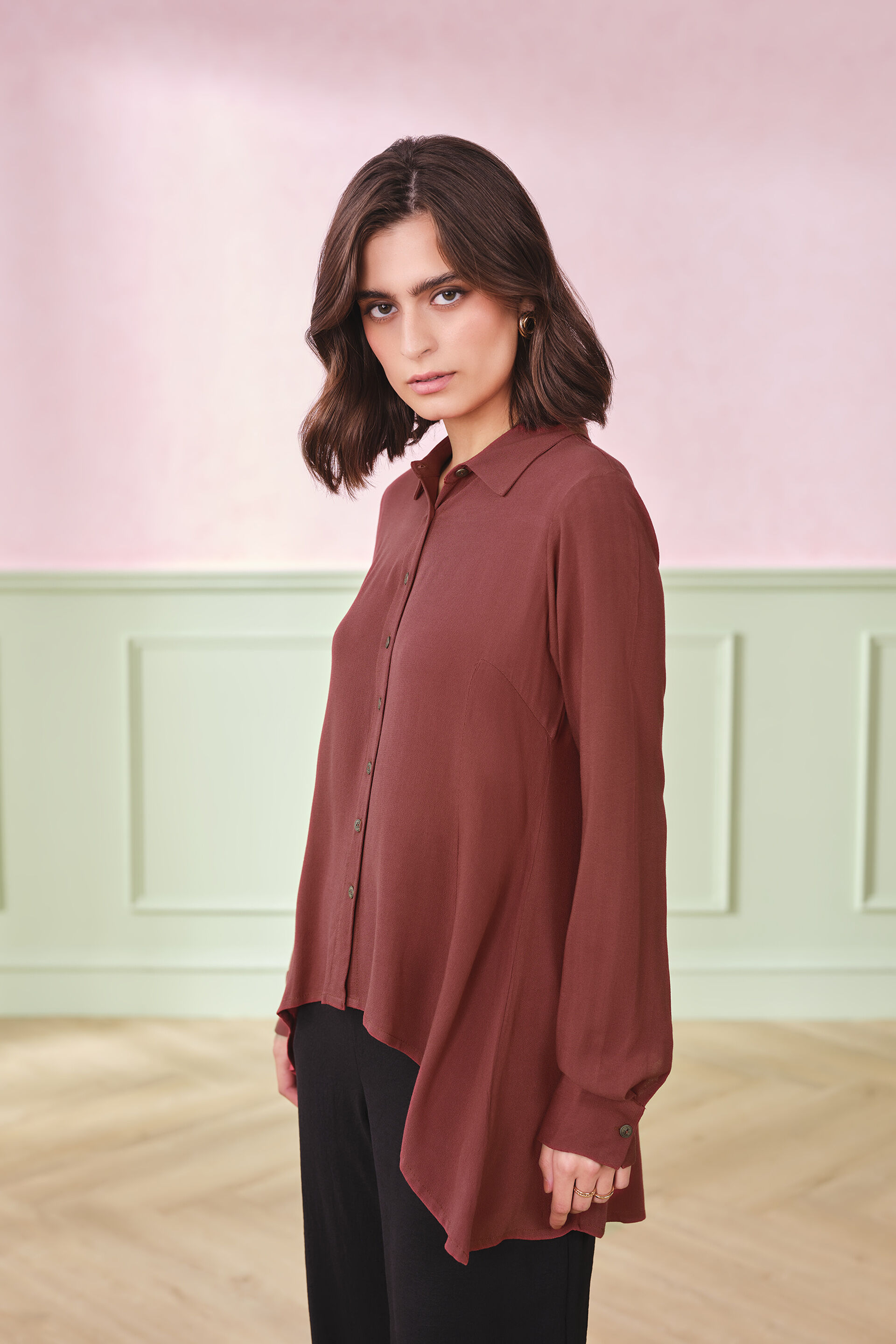 Everyday Chestnut Viscose Top, Rust, image 5